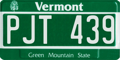 VT license plate PJT439