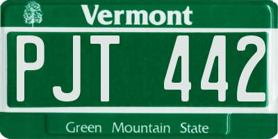 VT license plate PJT442