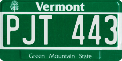VT license plate PJT443