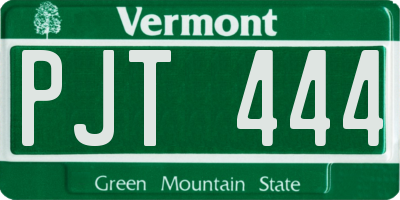 VT license plate PJT444
