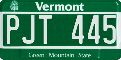 VT license plate PJT445