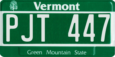 VT license plate PJT447