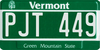 VT license plate PJT449