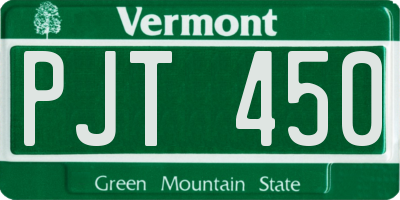 VT license plate PJT450