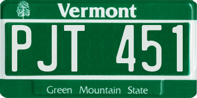 VT license plate PJT451