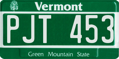 VT license plate PJT453