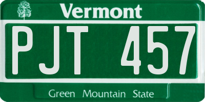 VT license plate PJT457