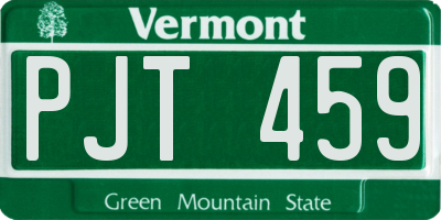 VT license plate PJT459