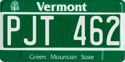 VT license plate PJT462