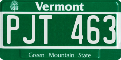 VT license plate PJT463
