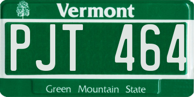 VT license plate PJT464