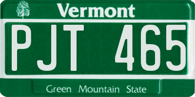 VT license plate PJT465