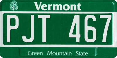 VT license plate PJT467