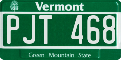 VT license plate PJT468