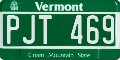 VT license plate PJT469