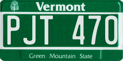 VT license plate PJT470