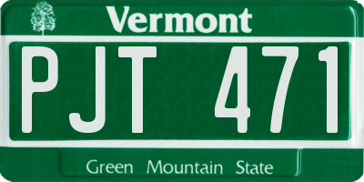 VT license plate PJT471