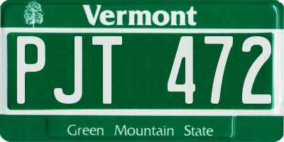VT license plate PJT472