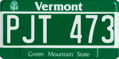 VT license plate PJT473