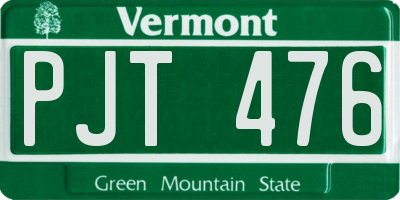 VT license plate PJT476