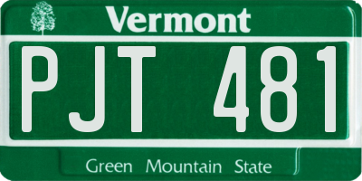 VT license plate PJT481