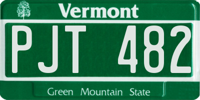 VT license plate PJT482