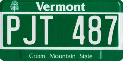 VT license plate PJT487