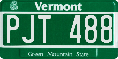 VT license plate PJT488