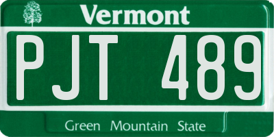 VT license plate PJT489