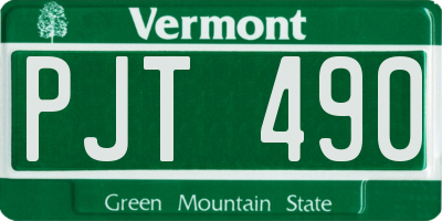 VT license plate PJT490