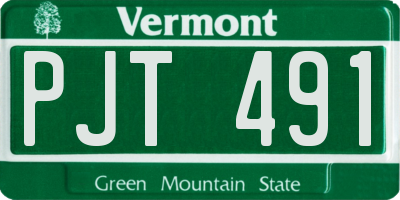 VT license plate PJT491