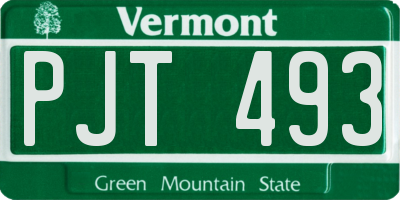 VT license plate PJT493