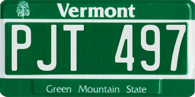 VT license plate PJT497