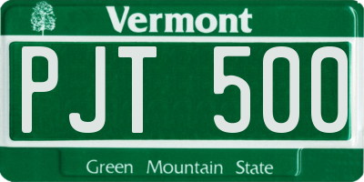 VT license plate PJT500