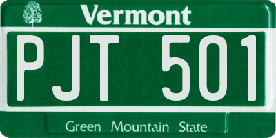 VT license plate PJT501