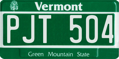 VT license plate PJT504