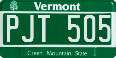 VT license plate PJT505