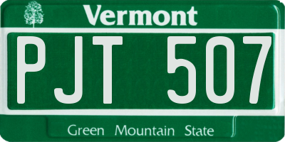 VT license plate PJT507