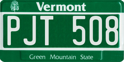 VT license plate PJT508