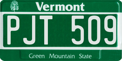 VT license plate PJT509