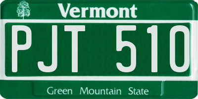 VT license plate PJT510