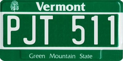 VT license plate PJT511