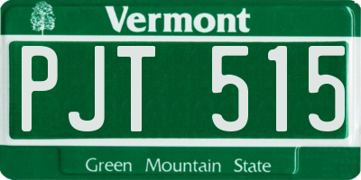 VT license plate PJT515