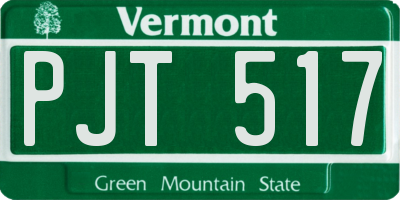 VT license plate PJT517