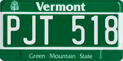 VT license plate PJT518