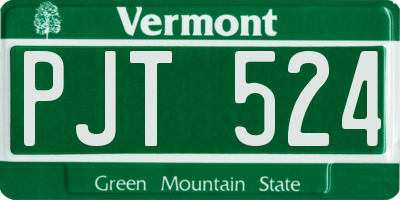 VT license plate PJT524