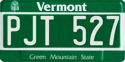 VT license plate PJT527