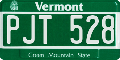 VT license plate PJT528