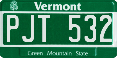 VT license plate PJT532