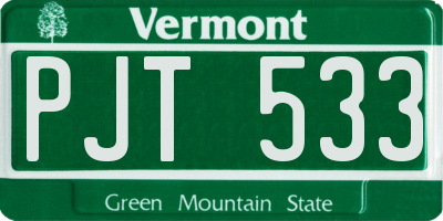 VT license plate PJT533